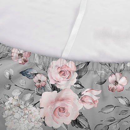Monochrome Spring Floral Print Sofa Cover