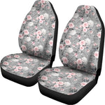 Monochrome Spring Floral Print Universal Fit Car Seat Covers