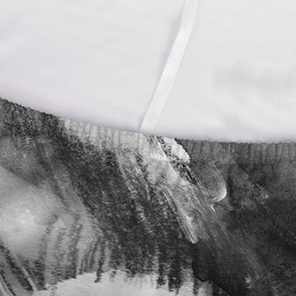 Monochrome Watercolor White Tiger Print Sofa Cover