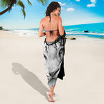 Monochrome White Bengal Tiger Print Beach Sarong Wrap