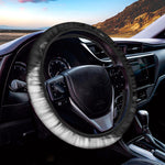 Monochrome White Bengal Tiger Print Car Steering Wheel Cover