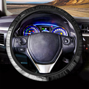 Monochrome White Bengal Tiger Print Car Steering Wheel Cover