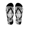 Monochrome White Bengal Tiger Print Flip Flops
