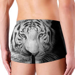 Monochrome White Bengal Tiger Print Men's Boxer Briefs