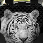 Monochrome White Bengal Tiger Print Pet Car Back Seat Cover