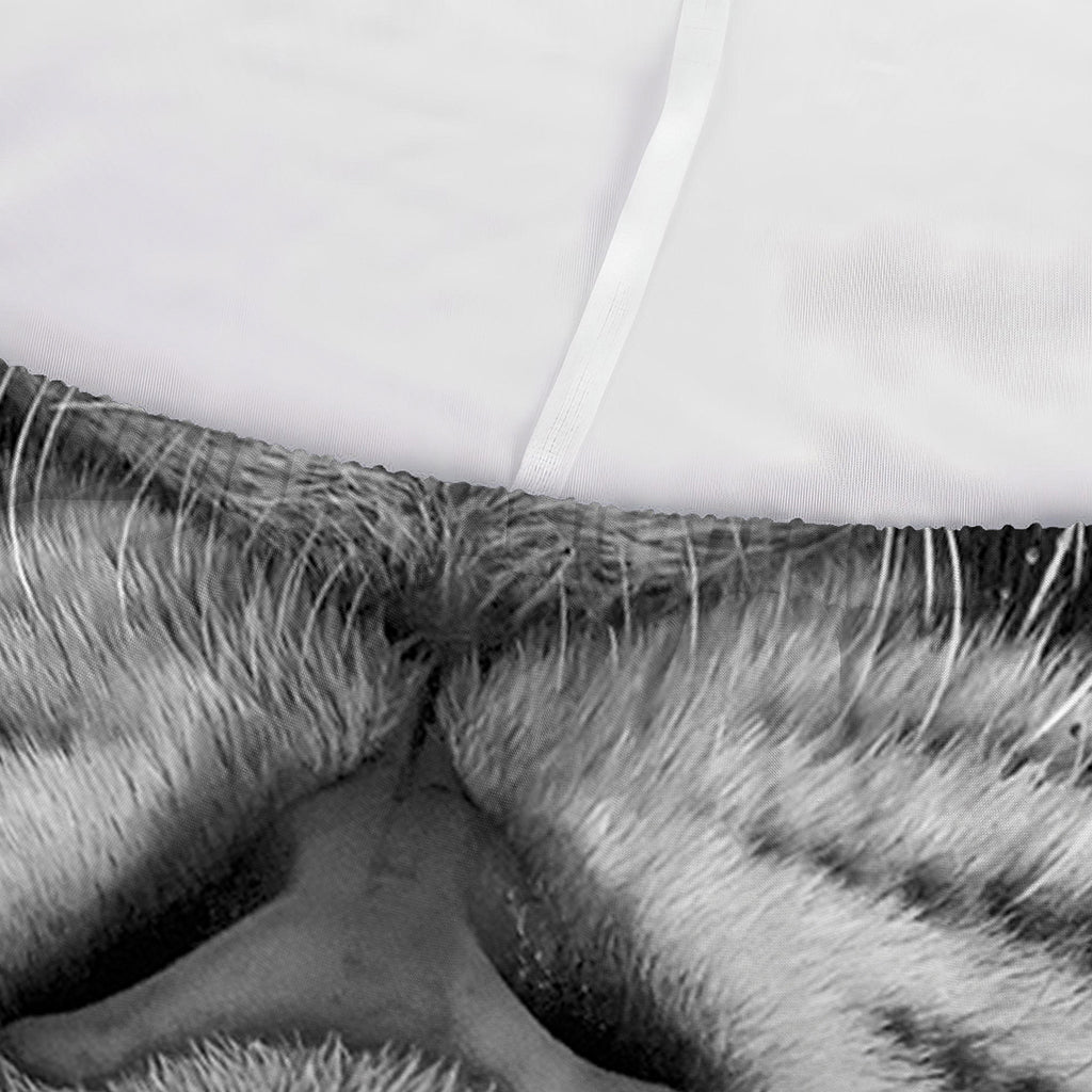 Monochrome White Bengal Tiger Print Sofa Cover