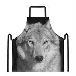 Monochrome Wolf Print Apron