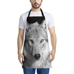 Monochrome Wolf Print Apron