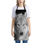 Monochrome Wolf Print Apron