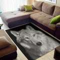 Monochrome Wolf Print Floor Mat