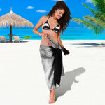 Monochrome Wolf Print Beach Sarong Wrap