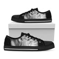 Monochrome Wolf Print Black Low Top Sneakers