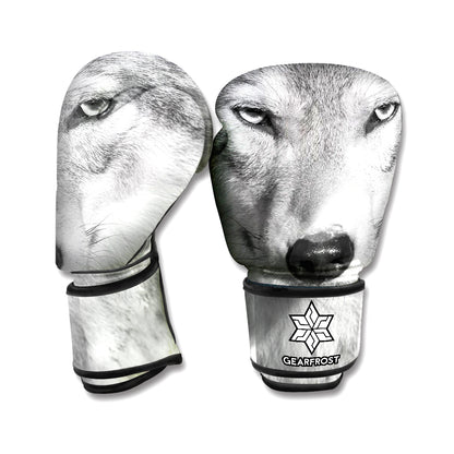 Monochrome Wolf Print Boxing Gloves