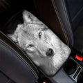 Monochrome Wolf Print Car Center Console Cover