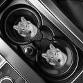 Monochrome Wolf Print Car Coasters
