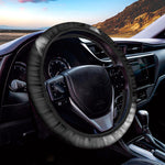 Monochrome Wolf Print Car Steering Wheel Cover