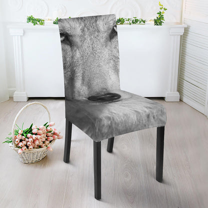 Monochrome Wolf Print Dining Chair Slipcover