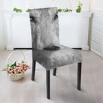 Monochrome Wolf Print Dining Chair Slipcover