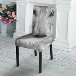 Monochrome Wolf Print Dining Chair Slipcover