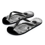 Monochrome Wolf Print Flip Flops