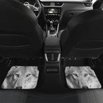 Monochrome Wolf Print Front and Back Car Floor Mats