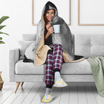 Monochrome Wolf Print Hooded Blanket