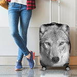 Monochrome Wolf Print Luggage Cover
