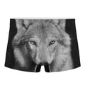 Monochrome Wolf Print Men's Boxer Briefs