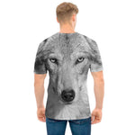 Monochrome Wolf Print Men's T-Shirt