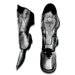 Monochrome Wolf Print Muay Thai Shin Guard