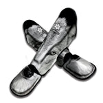Monochrome Wolf Print Muay Thai Shin Guard