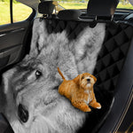 Monochrome Wolf Print Pet Car Back Seat Cover