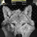 Monochrome Wolf Print Pet Car Back Seat Cover