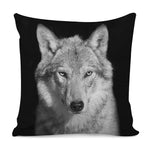 Monochrome Wolf Print Pillow Cover