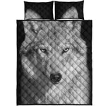 Monochrome Wolf Print Quilt Bed Set