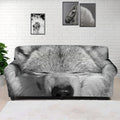 Monochrome Wolf Print Sofa Cover