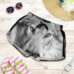 Monochrome Wolf Print Women's Shorts