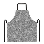 Monochrome Zentangle Pattern Print Apron