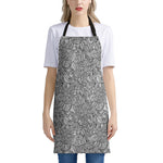 Monochrome Zentangle Pattern Print Apron