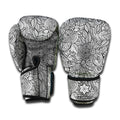 Monochrome Zentangle Pattern Print Boxing Gloves