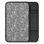 Monochrome Zentangle Pattern Print Car Center Console Cover