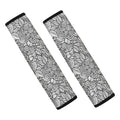 Monochrome Zentangle Pattern Print Car Seat Belt Covers