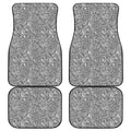 Monochrome Zentangle Pattern Print Front and Back Car Floor Mats