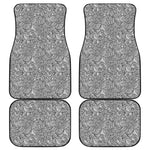 Monochrome Zentangle Pattern Print Front and Back Car Floor Mats