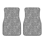Monochrome Zentangle Pattern Print Front Car Floor Mats