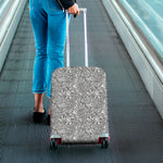 Monochrome Zentangle Pattern Print Luggage Cover