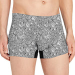 Monochrome Zentangle Pattern Print Men's Boxer Briefs
