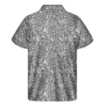 Monochrome Zentangle Pattern Print Men's Short Sleeve Shirt