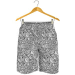 Monochrome Zentangle Pattern Print Men's Shorts