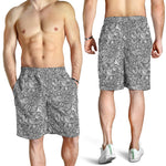 Monochrome Zentangle Pattern Print Men's Shorts